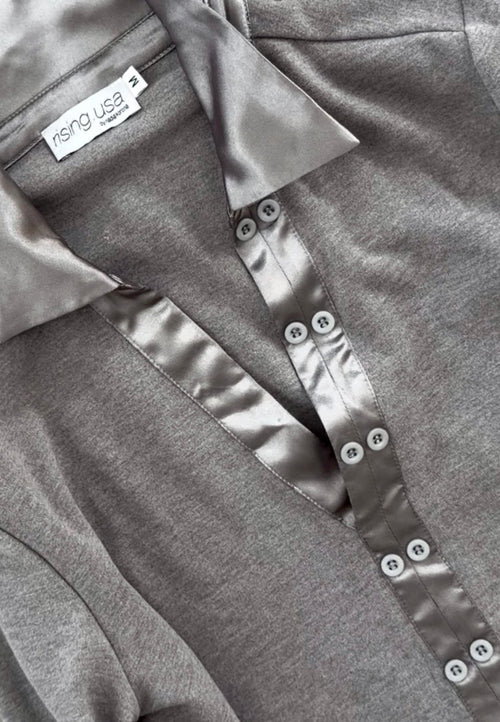 Double Button V-Neck (Grey)