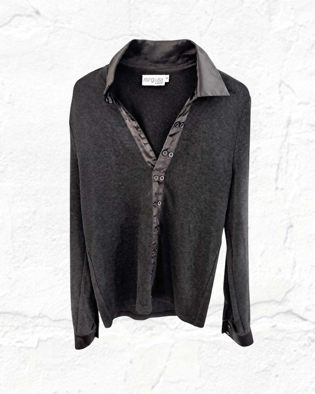 Double Button V-Neck (Black)