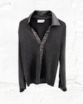Double Button V-Neck (Black)